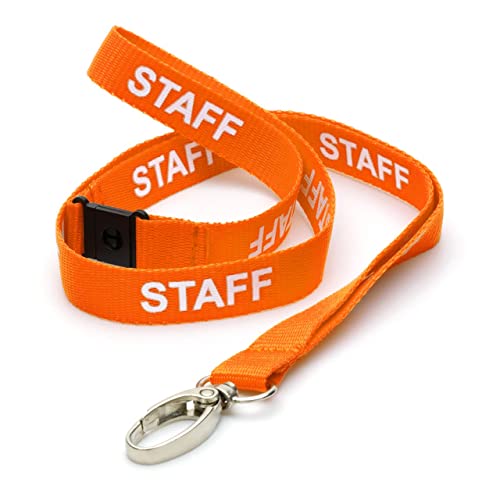 CKB LTD Orange Staff LANYARDS Breakaway Sicherheits-Lanyard-Umhängeband, drehbarer Metallclip für Ausweishalter – Pull-Quick-Release-Design, 10 Stück von CKB LTD