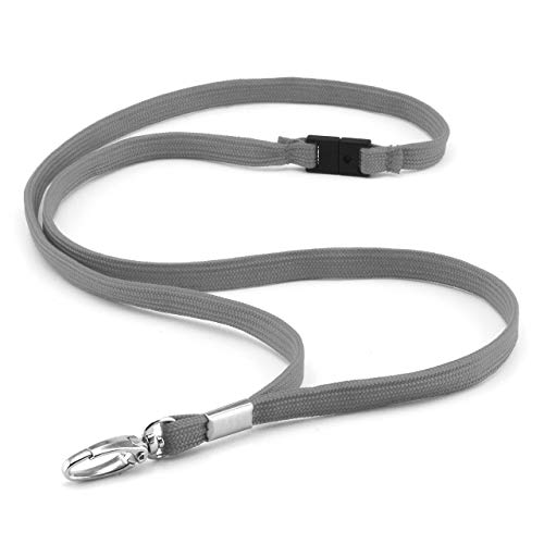 CKB LTD Premium Lanyards Umhängeband mit Breakaway und Drehgelenk Metall Clip für Ausweishalter Lanyard Einfarbig Grau Packung mit 100 CKB LTD Premium Lanyards Umhängeband mit Breakaway und Drehgelenk Metall Clip für Ausweishalter Lanyard Einfarbig Grau Packung mit 100 von CKB LTD