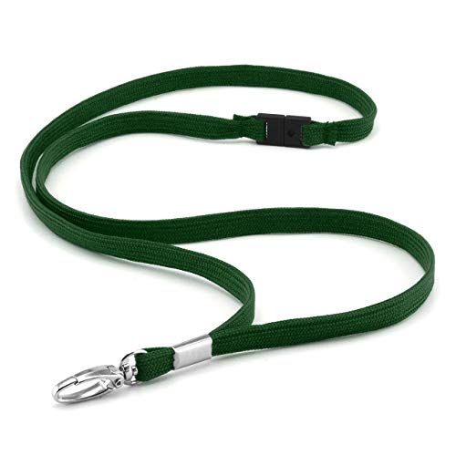 CKB LTD Premium Lanyards Umhängeband mit Breakaway und Drehgelenk Metall Clip für Ausweishalter Lanyard Einfarbig Grün Packung mit 50 von CKB LTD