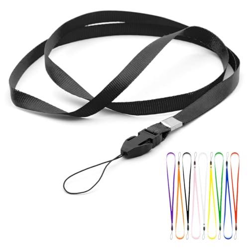 CKB LTD einfarbige Schlaufen-Lanyards, Umhängeband mit Kordelclip, Fitnessstudio-Schlüssel, Ausweishüllen, USB-Flash-Laufwerk, Schlüssel und kleine elektronische Geräte, Packung mit 10 Stk-Schwarz von CKB LTD
