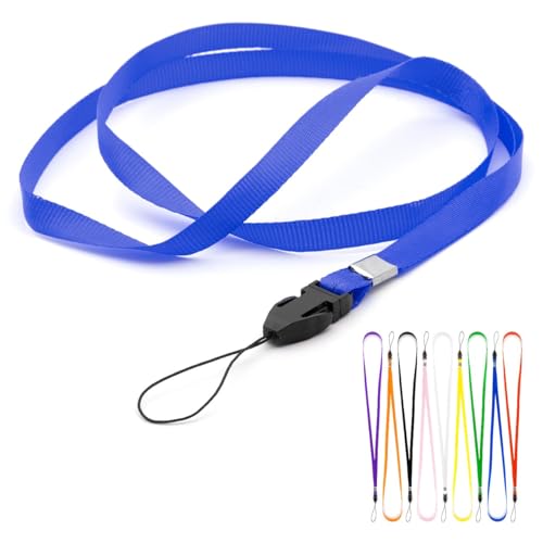 CKB LTD einfarbige Schlaufen-Lanyards, Umhängeband mit Kordelclip, Fitnessstudio-Schlüssel, Ausweishüllen, USB-Flash-Laufwerk, Schlüssel und kleine elektronische Geräte, Packung mit 20 Stk-Blau von CKB LTD