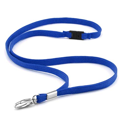 CKB LTD Premium Lanyards Umhängeband mit Breakaway und Drehgelenk Metall Clip für Ausweishalter Lanyard Einfarbig Blau Packung mit 100 von CKB LTD