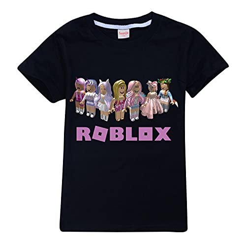 CKCKTZ Ro-blox T-Shirt für Jungen und Mädchen, modisches Spiel, kurzärmeliges Oberteil, T-Shirt für Kinder Gr. 11-12 Jahre, Schwarz von CKCKTZ