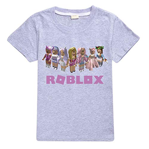 CKCKTZ Ro-blox T-Shirt für Jungen und Mädchen, modisches Spiel, kurzärmeliges Oberteil, T-Shirt für Kinder Gr. 12-13 Jahre, grau von CKCKTZ