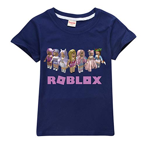 CKCKTZ Ro-blox T-Shirt für Jungen und Mädchen, modisches Spiel, kurzärmeliges Oberteil, T-Shirt für Kinder Gr. 12-13 Jahre, marineblau von CKCKTZ