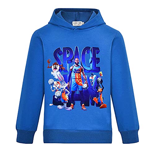 CKCKTZ Space-Jam Pullover für Jungen, langärmelig, für Kinder (blau, 7–8 Jahre) von CKCKTZ