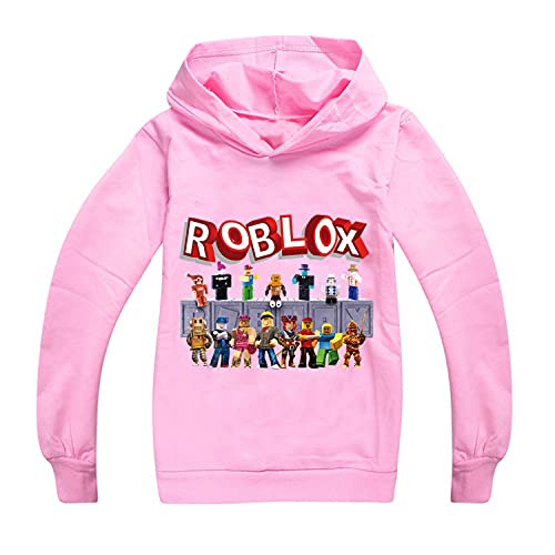 Jungen Kinder Cartoon Sweatshirt Hoodie Langarm Sportswear Casual Pullover Trainingsanzug Ro-blox Spiel Geschenk Gr. 7-8 Jahre, rose von CKCKTZ