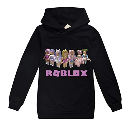 Ro-blox Kapuzenpullover für Mädchen und Jungen, modisches Sweatshirt, langärmelig, Trainingsanzug, niedlich, Schwarz , 11 Jahre von CKCKTZ