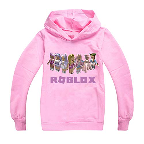 Ro-blox Kapuzenpullover für Mädchen und Jungen, modisches Sweatshirt, langärmelig, Trainingsanzug, niedlich, rose, 7 Jahre von CKCKTZ