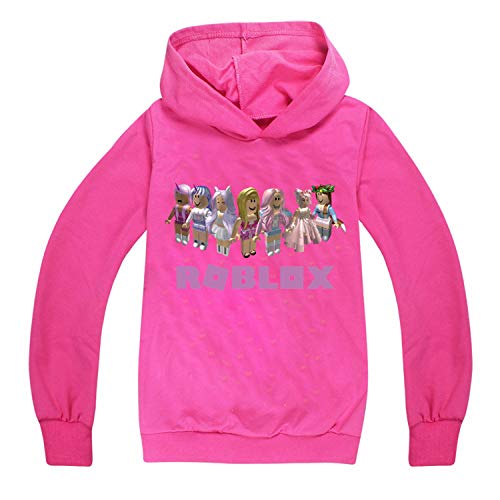 Ro-blox Hoodies für Mädchen Jungen Mode Sweatshirt Kinder Langarm Pullover Trainingsanzug Neuheit Niedlich, rosarot, 7 Jahre von CKCKTZ