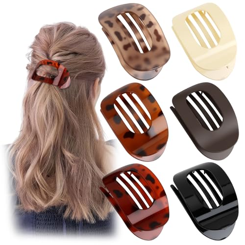 6 Stück Flache Haarklammern für Frauen Haarspangen Damen Mittelgroß Französisch-Matt Elegant Leicht Rutschfest Stilvoll für Dickes und Dünnes Haar Alltag Sport Fahren Liegen Damengeschenk von CKDSA