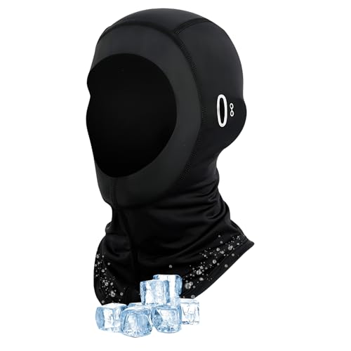 CKDSA Sommer Sturmhaube für Herren und Damen Kühlung Seide Balaclava Motorrad Sturmmaske mit Brillenlöchern Elastisch Dünn Atmungsaktiv UV-Schutz für Outdoor Sports Radfahren Motorradfahren Schwarz von CKDSA