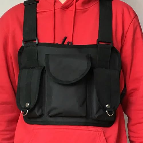 CKEYXGIL umhängetasche Funktionale Brusttasche Für Männer Mode Weste Streetwear -Tasche Taille Pack Unisex Brust Rig Bag-L Chestasche von CKEYXGIL