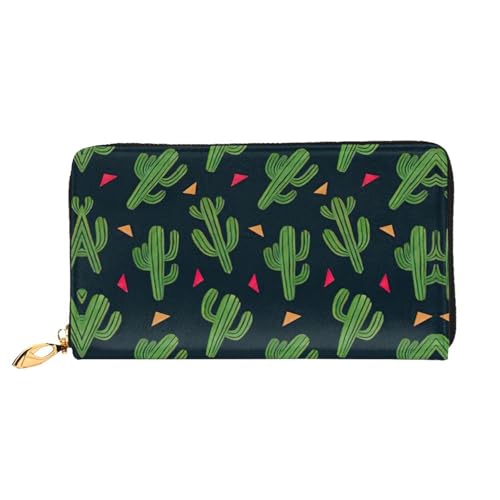 CKGODGF Kaktus-Kunstdruck, modische Ledergeldbörse für Damen und Herren, mit Reißverschluss, geeignet für Reisen von CKGODGF
