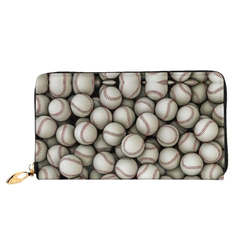 CKGODGF Modische Ledergeldbörse mit Baseball-Druck, lange Geldbörse für Damen und Herren, mit Reißverschluss, geeignet für Reisen von CKGODGF