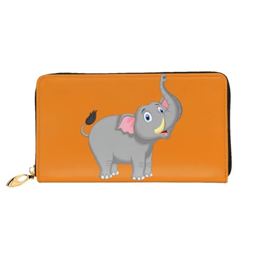 CKGODGF Modische Ledergeldbörse mit Cartoon-Elefanten-Motiv, lange Geldbörse für Damen und Herren, mit Reißverschluss, geeignet für Reisen CKGODGF Modische Ledergeldbörse mit Cartoon-Elefanten-Motiv, lange Geldbörse für Damen und Herren, mit Reißverschluss, geeignet für Reisen von CKGODGF