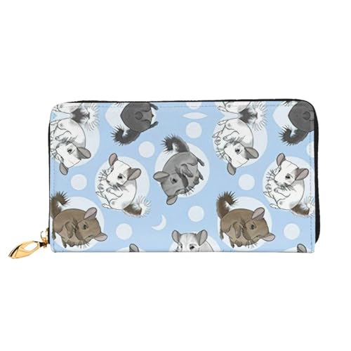 CKGODGF Modische Ledergeldbörse mit Chinchillas- und Mondaufdruck, lange Geldbörse für Damen und Herren, mit Reißverschluss, geeignet für Reisen CKGODGF Modische Ledergeldbörse mit Chinchillas- und Mondaufdruck, lange Geldbörse für Damen und Herren, mit Reißverschluss, geeignet für Reisen von CKGODGF