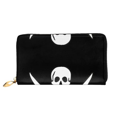 CKGODGF Modische Ledergeldbörse mit Piratenflaggen-Druck, lange Geldbörse für Damen und Herren, mit Reißverschluss, geeignet für Reisen CKGODGF Modische Ledergeldbörse mit Piratenflaggen-Druck, lange Geldbörse für Damen und Herren, mit Reißverschluss, geeignet für Reisen von CKGODGF