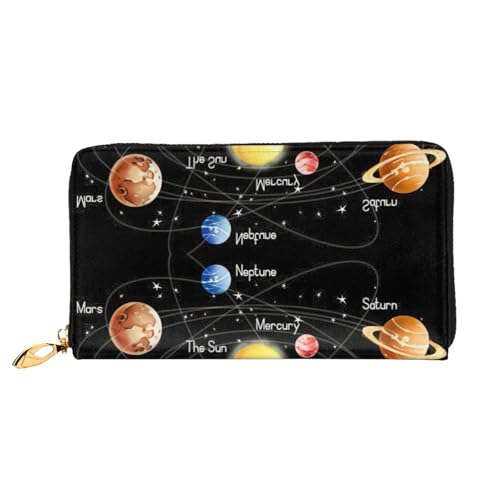 CKGODGF Modische Ledergeldbörse mit Planeten, Sternen und Milchstraße, lange Geldbörse für Damen und Herren, mit Reißverschluss, geeignet für Reisen CKGODGF Modische Ledergeldbörse mit Planeten, Sternen und Milchstraße, lange Geldbörse für Damen und Herren, mit Reißverschluss, geeignet für Reisen von CKGODGF
