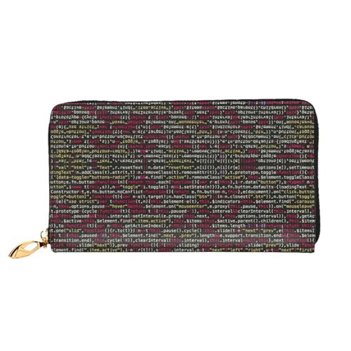 CKGODGF Programmierer-Code-Druck, modische Ledergeldbörse für Damen und Herren, mit Reißverschluss, geeignet für Reisen von CKGODGF