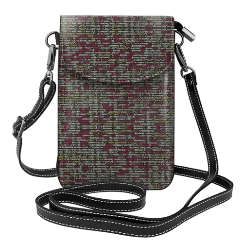CKGODGF Stilvolle Leder-Umhängetasche mit Programmiercode-Druck, perfekt für Reisen und den täglichen Gebrauch, kompakt und funktional von CKGODGF