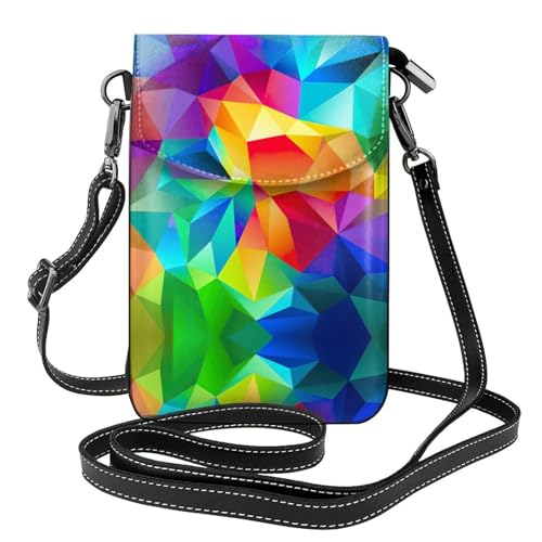 CKGODGF Stilvolle Leder-Umhängetasche mit Regenbogen-geometrischem Druck, perfekt für Reisen und den täglichen Gebrauch, kompakt und funktional CKGODGF Stilvolle Leder-Umhängetasche mit Regenbogen-geometrischem Druck, perfekt für Reisen und den täglichen Gebrauch, kompakt und funktional von CKGODGF