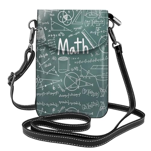 Formulas Shapes Theory Math Lesson Word Print Stilvolle Leder-Umhängetasche, perfekt für Reisen und den täglichen Gebrauch, kompakt und funktional von CKGODGF