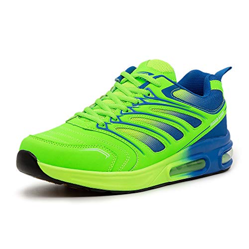 CKK Damen Herren Laufschuhe Leichte Sportschuhe Atmungsaktive Sneaker Bequeme Turnschuhe, Grün-Blau 41 EU von CKK