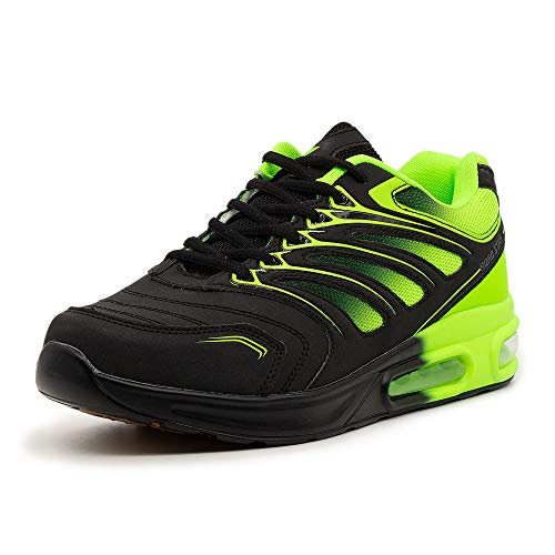 CKK Damen Herren Laufschuhe Leichte Sportschuhe Atmungsaktive Sneaker Bequeme Turnschuhe, Schwarz-Grün 42 EU von CKK