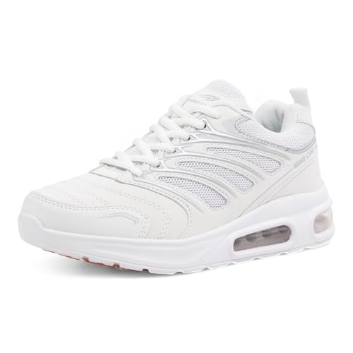 CKK Damen Herren Laufschuhe Leichte Sportschuhe Atmungsaktive Sneaker Bequeme Turnschuhe, Weiß 37 EU von CKK