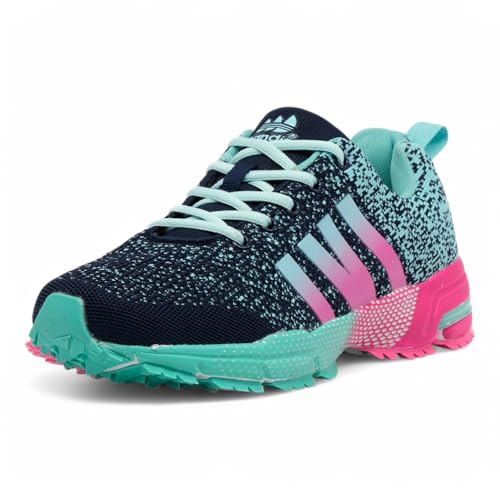CKK Herren Laufschuhe Leicht Sportschuhe Atmungsaktive Traillaufschuhe Rutschsichere Turnschuhe, Blau Pink 39 von CKK