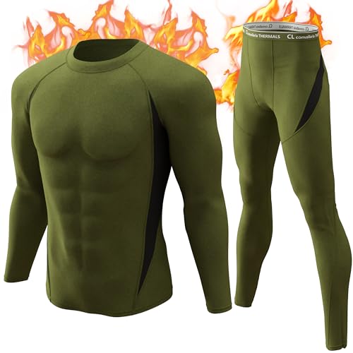 CL convallaria Thermounterwäsche Herren Atmungsaktiv Thermoaktiv Funktionsunterwäsche Innenfleece Skiunterwäsche Weich Thermo Unterwäsche Set Wärme Manner Lange Unterwäsche Sport Stil von CL convallaria