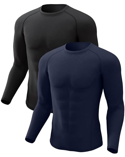 CL convallaria 2er Stück Thermounterwäsche Unterhemd Herren Thermo Oberteil Innenfleece Funktionsunterwäsche Thermoshirt Langarm von CL convallaria