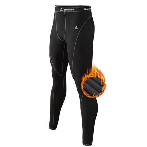 CL convallaria Thermo Unterhose Herren Lange Thermounterhose Männer Warm Innenfleece Thermounterwäsche Skiunterwäsche Funktionsunterwäsche für Winter, 1er Stück von CL convallaria