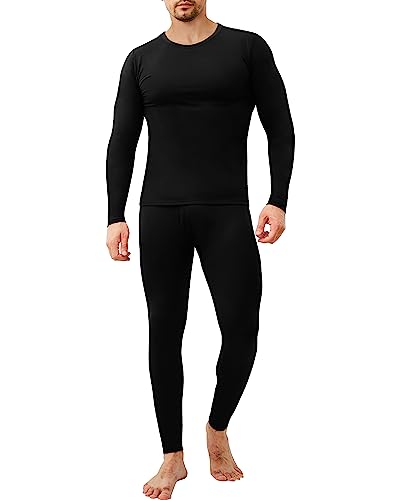 CL convallaria Thermounterwäsche Herren, Funktionsunterwäsche Skiunterwäsche Atmungsaktiv Innenfleece Winter Thermowäsche Warm Weich Thermounterhemd Thermounterhose für Männer, Schwarz CL convallaria Thermounterwäsche Herren, Funktionsunterwäsche Skiunterwäsche Atmungsaktiv Innenfleece Winter Thermowäsche Warm Weich Thermounterhemd Thermounterhose für Männer, Schwarz von CL convallaria