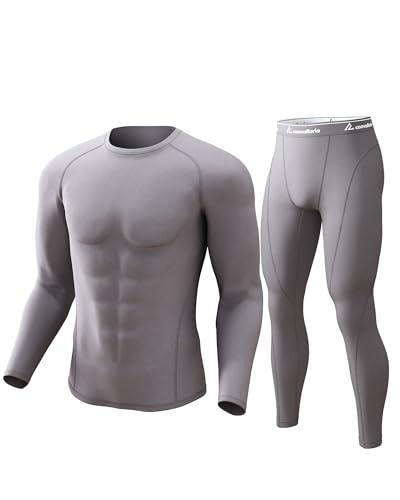 CL convallaria Thermounterwäsche Herren Atmungsaktiv Thermoaktiv Funktionsunterwäsche Innenfleece Skiunterwäsche Weich Thermo Unterwäsche Set von CL convallaria