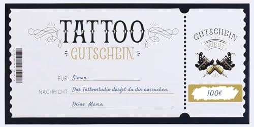 Tattoo Gutschein - Tattookarte, Tattoo Rubbelkarte, Tattoo personalisiert, Gutschein Tattoo, Geschenk für Männer,Geschenk für Frauen von CL&MH