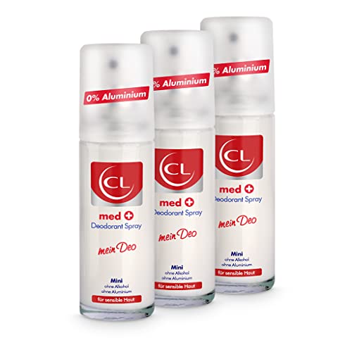 CL 3x medcare+ Deodorant Spray für sensible Haut - 20 ml Deo Spray ohne Aluminium & Zink bietet aktiven Schutz & sanfte Pflege - Deo Herren & Damen - Deodorant Männer & Frauen von CL