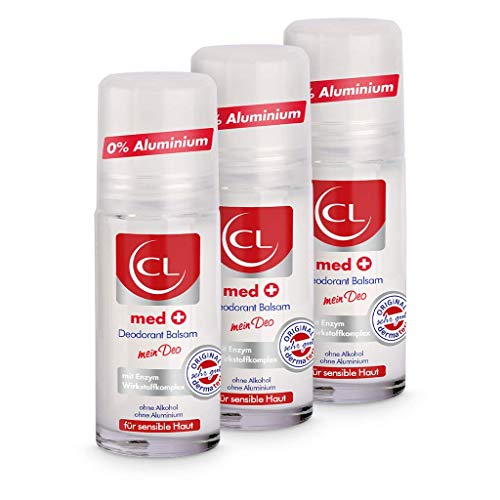 CL medcare Deodorant Balsam für sensible Haut - 3er Pack 50 ml Deo Roller ohne Aluminium & Zink bietet aktiven Schutz & sanfte Pflege - Deo Herren & Damen - Deoroller Männer & Frauen von CL