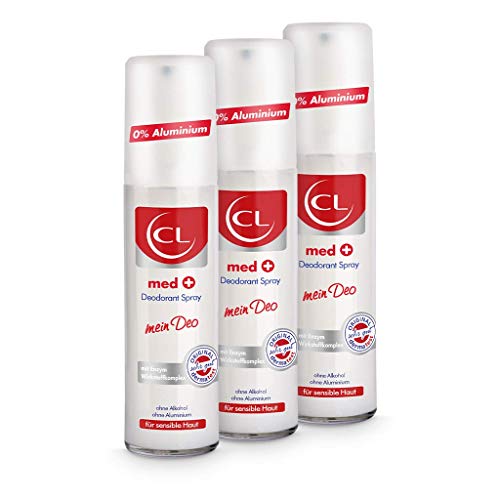 CL medcare Deodorant Spray für sensible Haut - 3er Pack 75 ml Deo Spray ohne Aluminium & Zink bietet aktiven Schutz & sanfte Pflege - Deo Herren & Damen - Deodorant Männer & Frauen von CL