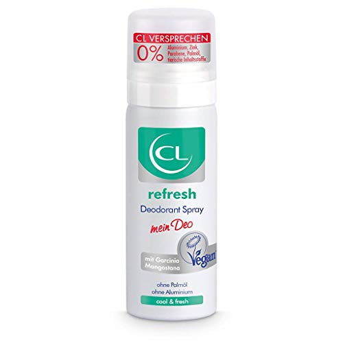 CL refresh Deodorant Spray mit kühlender Wirkung - 50 ml Deo Spray ohne Aluminium & Zink bietet Frische - veganes Deo Herren & Damen - antibakterielles Deodorant Männer & Frauen von CL