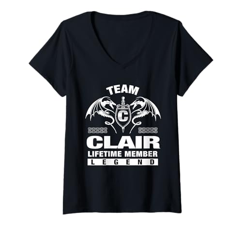 Damen Team Clair – Lebenslange Mitgliedsgeschenke T-Shirt mit V-Ausschnitt Damen Team Clair – Lebenslange Mitgliedsgeschenke T-Shirt mit V-Ausschnitt von CLAIR FAMILY Idea Gifts