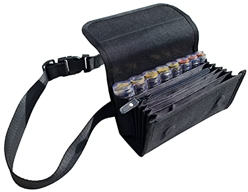 Claire-FONCET Der Rolls-Royce der Canvas Kellnertasche-Kellnerbörse–Hüfttasche, Inklusiv 8 Euro Munzen Geldwechsler Abgestuft und durchsichtig, 1 Innentasche mit Reißverschluss, Magnetverschluss von CLAIRE-FONCET