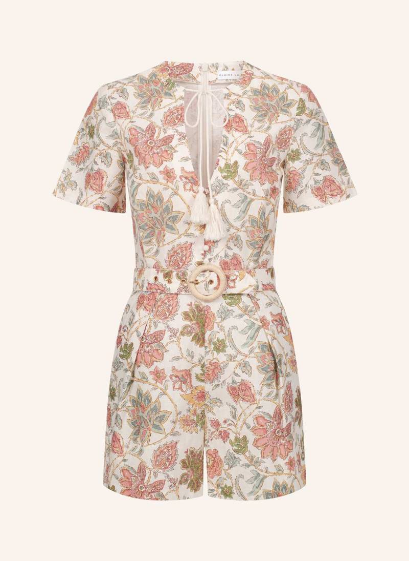 Claire Luise Jumpsuit Mit Gürtel beige von CLAIRE LUISE