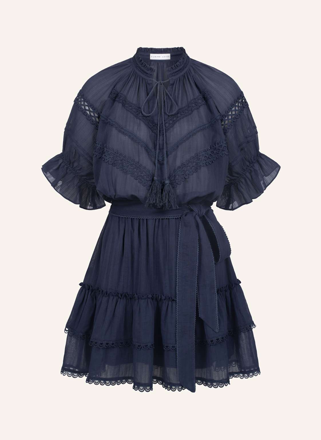 Claire Luise Wickelkleid Mit Ballonärmeln blau von CLAIRE LUISE