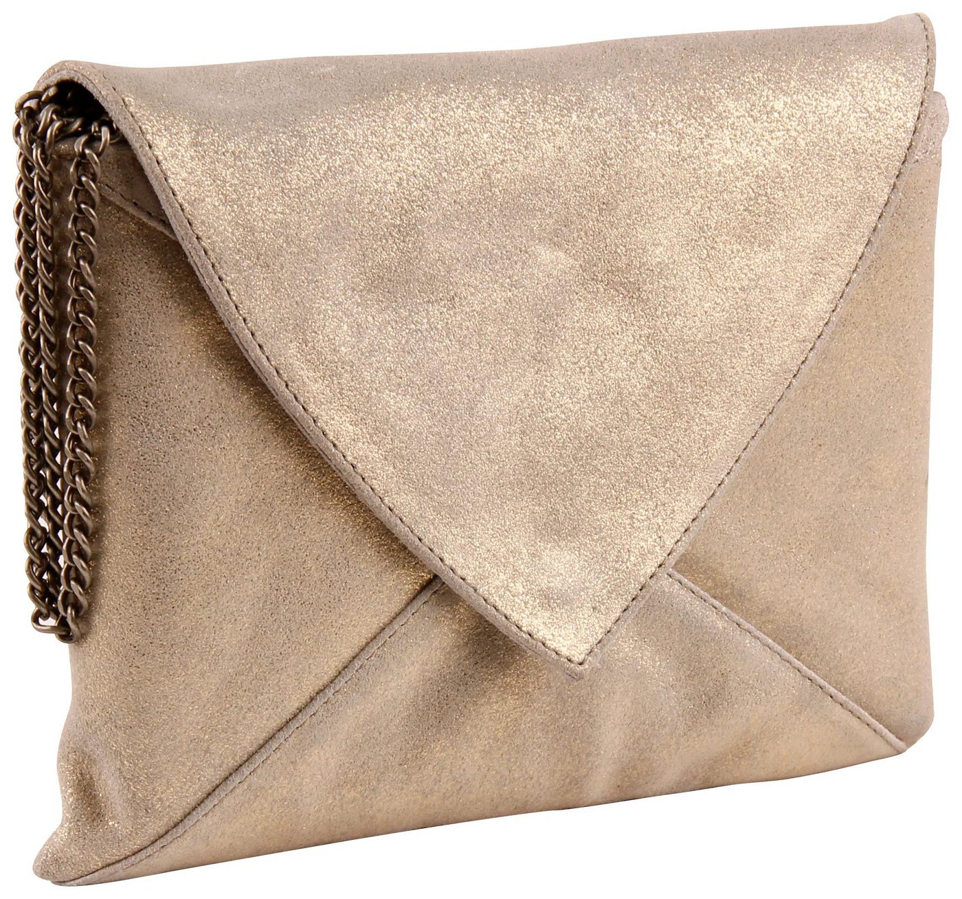 CLAIREFONTAINE Handtasche 2x Handtasche/Clutch Leder KOLLEKTION FEDER 20x14cm Gold 400050C, LEDER TASCHEN & LEDERWAREN von CLAIREFONTAINE