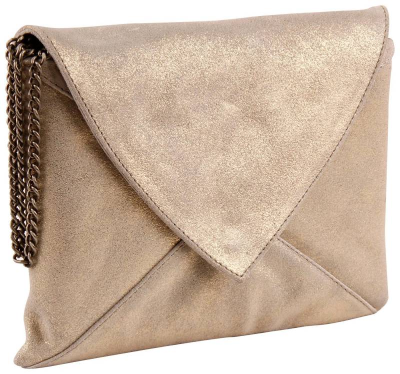 CLAIREFONTAINE Handtasche 2x Handtasche/Clutch Leder KOLLEKTION FEDER 20x14cm Gold 400050C, LEDER TASCHEN & LEDERWAREN von CLAIREFONTAINE