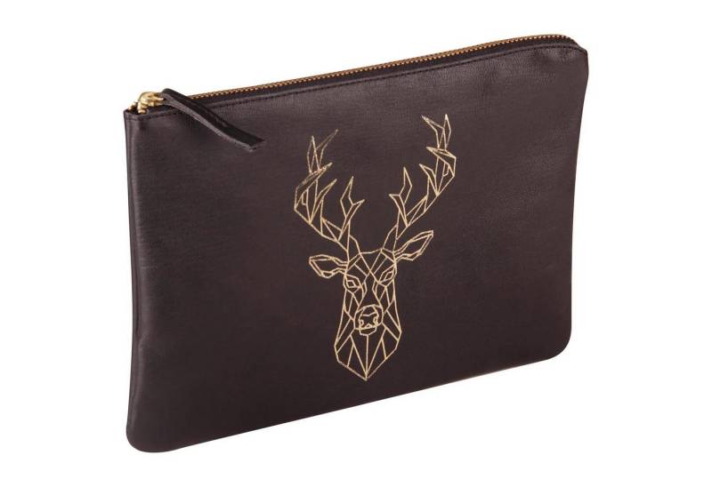 CLAIREFONTAINE Handtasche 2x Universaltasche 27x19cm Hirsch Schwarz und Gold 410185C, LEDER TASCHEN & LEDERWAREN von CLAIREFONTAINE