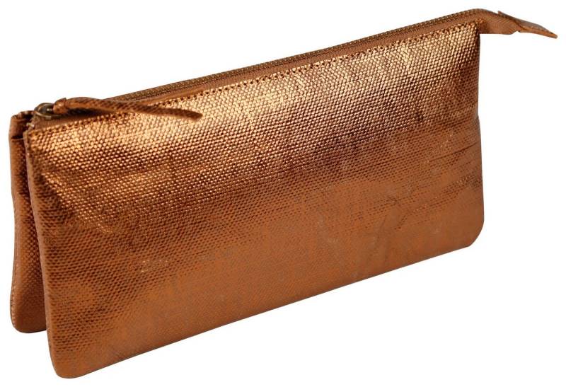 CLAIREFONTAINE Handtasche 4x Großes Schlampermäppchen Leder 22x11cm bronze 410048C, LEDER TASCHEN & LEDERWAREN von CLAIREFONTAINE
