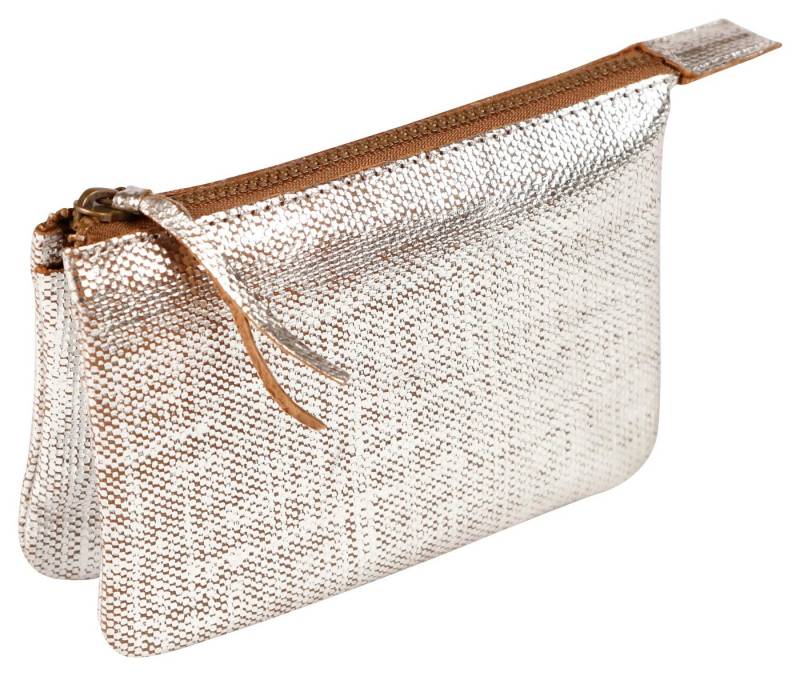 CLAIREFONTAINE Handtasche 4x Kleines Schlampermäppchen Leder 13x9cm silber 410047C, LEDER TASCHEN & LEDERWAREN von CLAIREFONTAINE